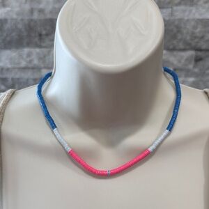Blue and Pink Beaded Necklace